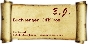 Buchberger János névjegykártya